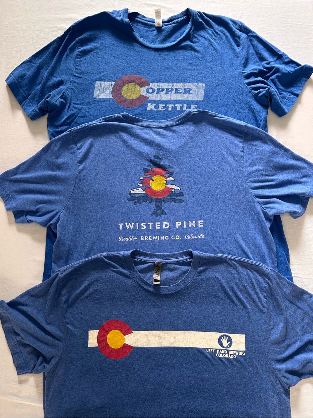 Colorado Brewery Graphic Tee Bundle XL Copper Kettle Twisted Pine Left Hand